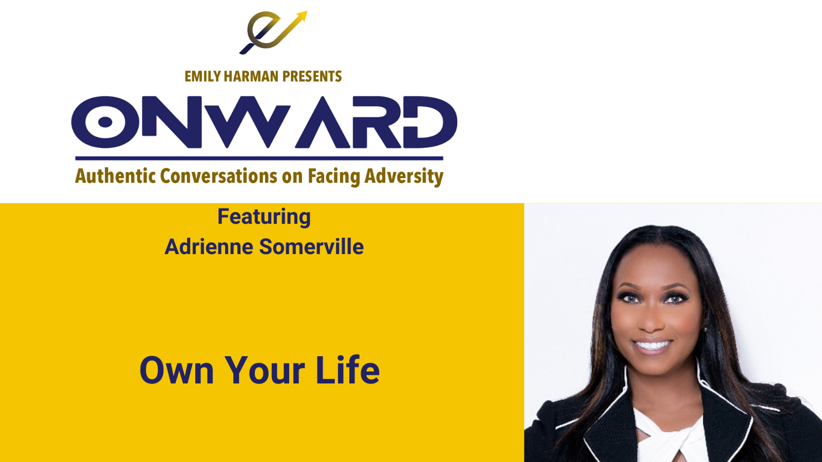Onward Podcast Logo and Guest Adrienne Somerville