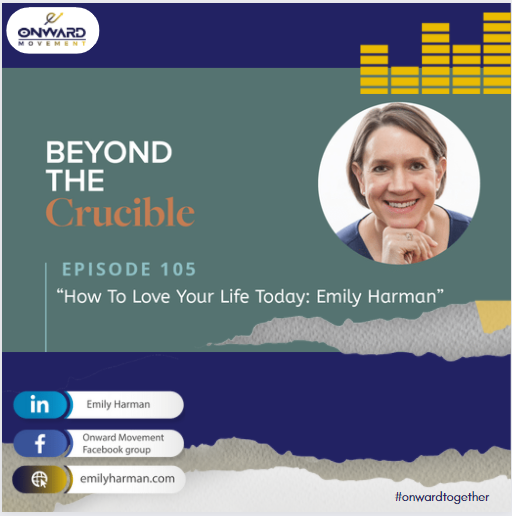 Photo of Emily Harman as a guest on the Beyond the Crucible podcast