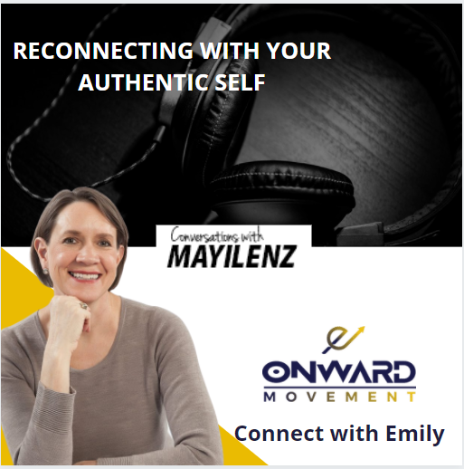Podcast Cover and photo of Emily Harman on the Conversations with Mayi Lenz Podcast